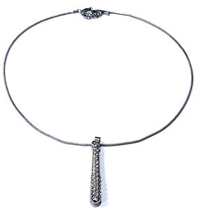 Rhinestone Baseball Bat Pendant Necklace Fashion Jewelry